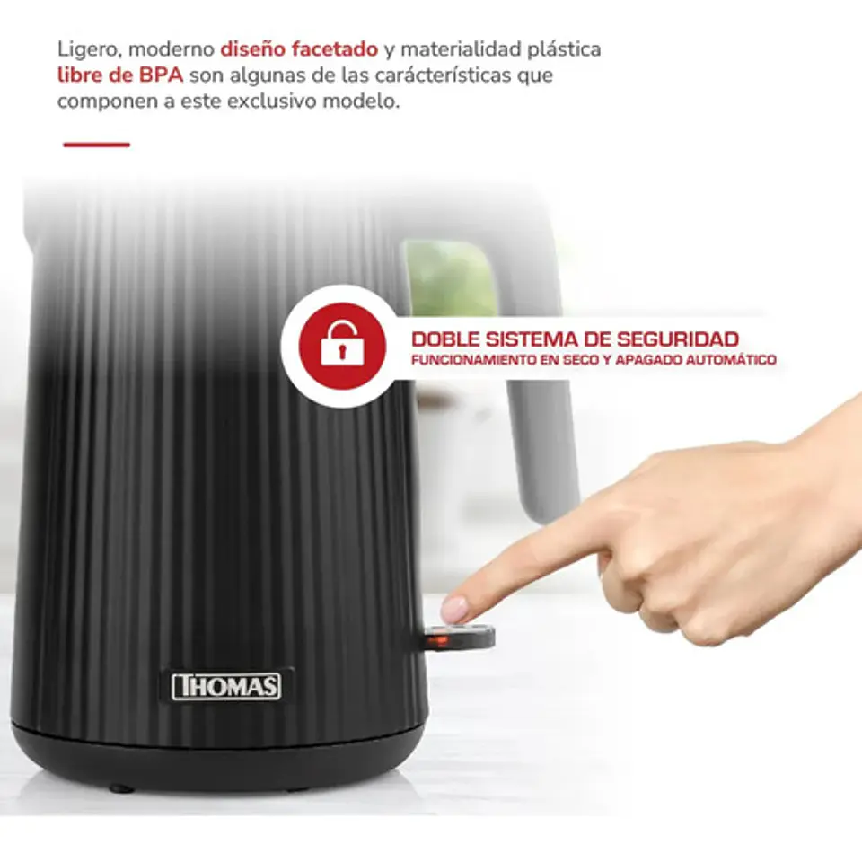 Hervidor Thomas Th-4343n 1.8l 2200w Rápido Y Económico 4