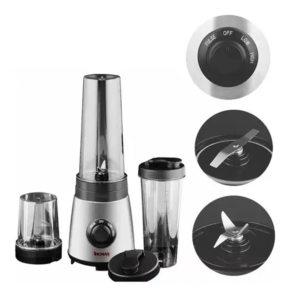 Licuadora Personal Blender Thomas Th-300pb 600 Ml Inox + Acc Color Gris 2