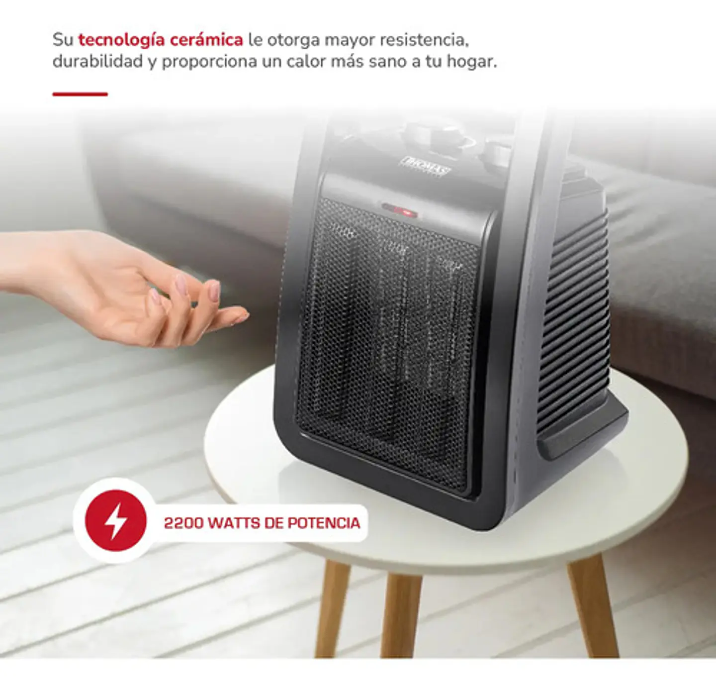 Termoventilador Ceramico Thomas Th-ch38 Color Negro 4