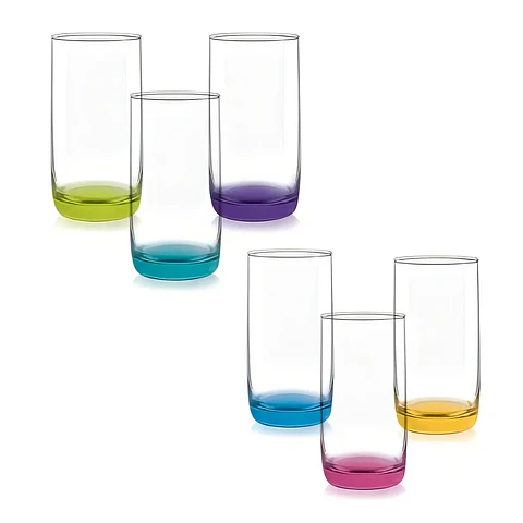 Monterrey Color Set 6 Vasos Alto Cristar.