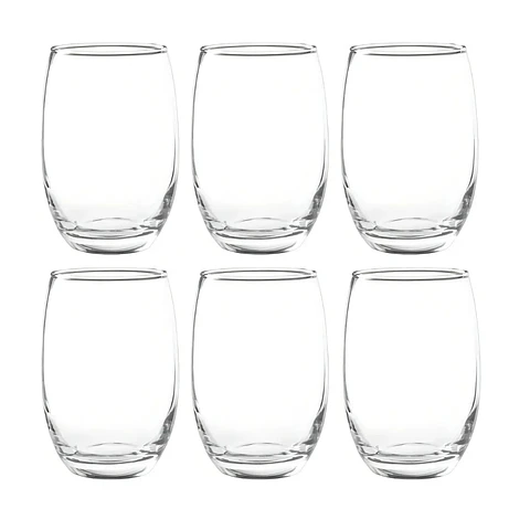 Mikono Transparente Set 6 Vasos Alto Cristar.