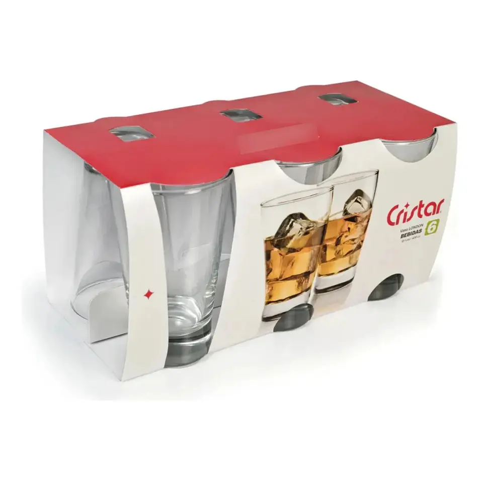 London Set 6 Vasos Alto Cristar. 3