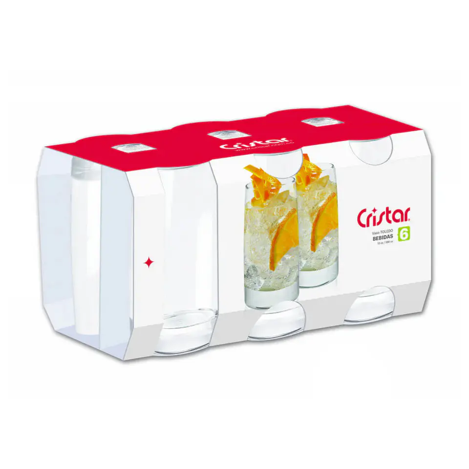 Toledo Set 6 Vasos Alto Cristar. 3