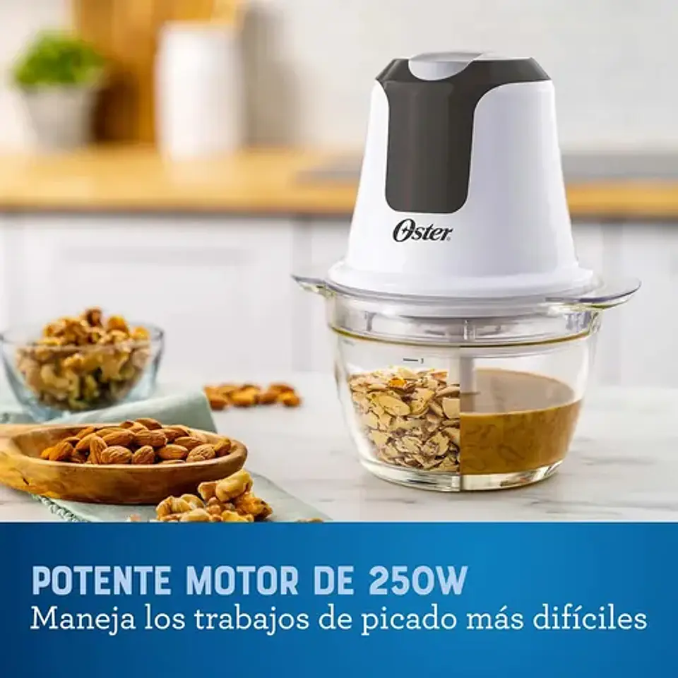 Mini Picadora Oster, 3 Tazas, Con Tazón De Vidrio Fpstfp3340 Blanco 5