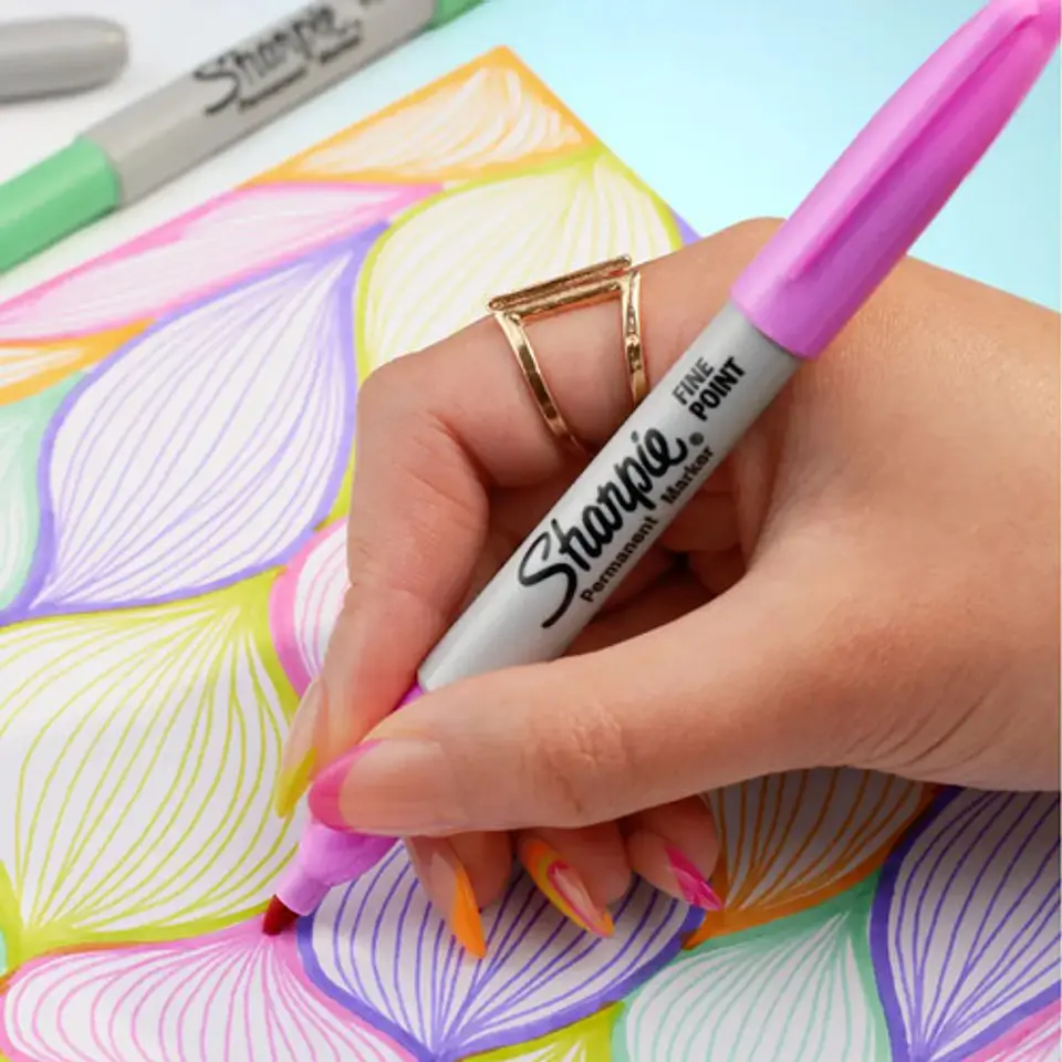 Set 24 Marcadores Permanentes Sharpie Glam Pop Colores 2