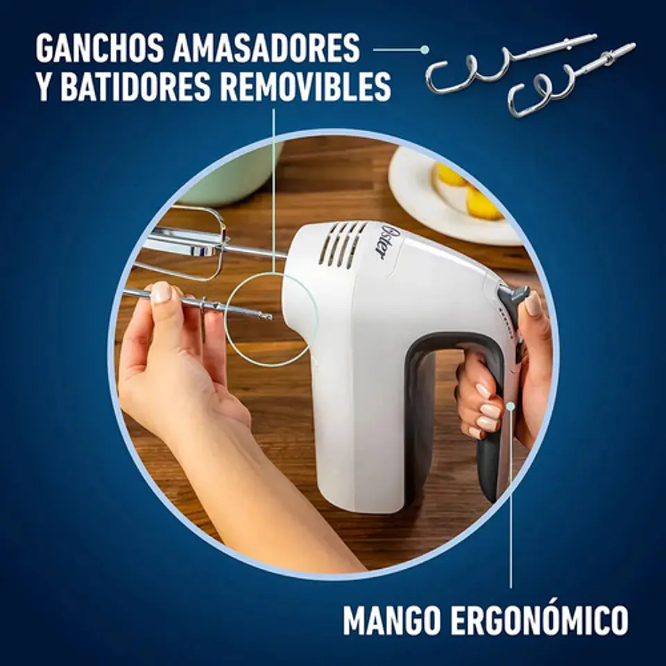 Batidora De Mano Oster, 6 Velocidades, Turbo, Fpsthm3532 4