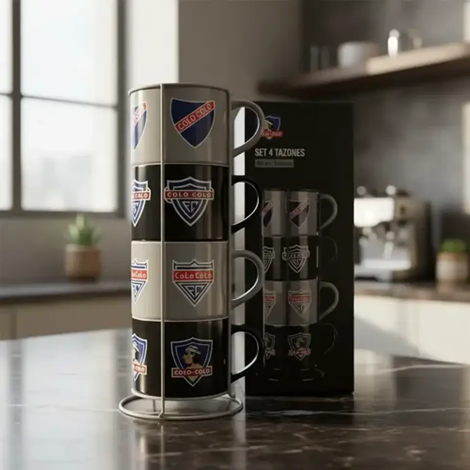 Set 4 Tazones Taza Cerámica Colo Colo 400ml Colección 2