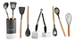 Set Utensilios De Cocina De Silicona 9pzas Th-mut09n - Miniatura 1