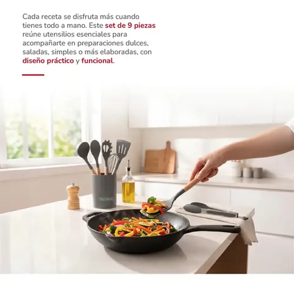 Set Utensilios De Cocina De Silicona 9pzas Th-mut09n 3
