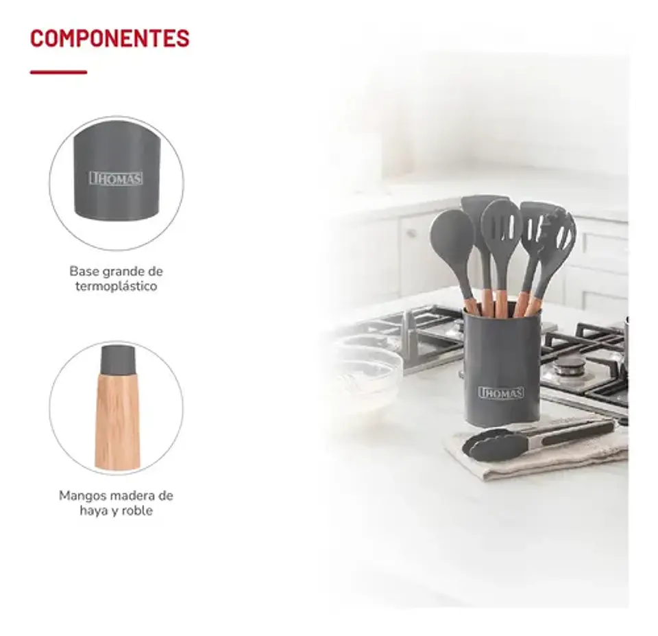 Set Utensilios De Cocina De Silicona 9pzas Th-mut09n 5