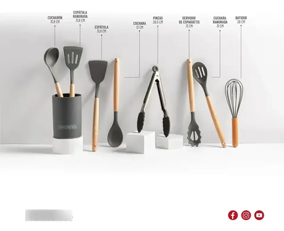 Set Utensilios De Cocina De Silicona 9pzas Th-mut09n 6