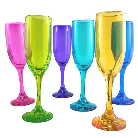 Champagne Rioja Full Color Set 6 Copas Cristar.