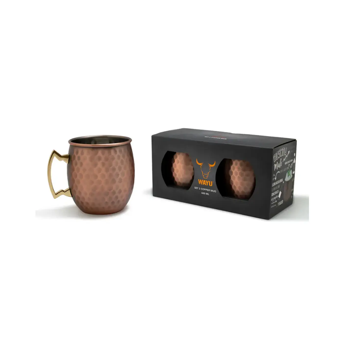 Set 2 Mugs De Cobre Tragos Moscow Mule Mojito Bar Wayu 3