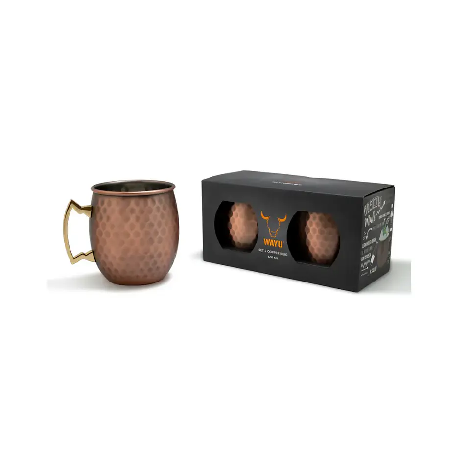 Set 2 Mugs De Cobre Tragos Moscow Mule Mojito Bar Wayu 3