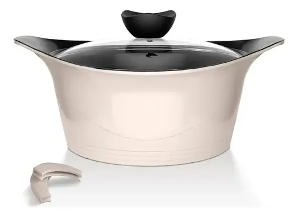 Batería Cocina Aluminio Fundido 7 Piezas Fortis Beige Wolf C 3