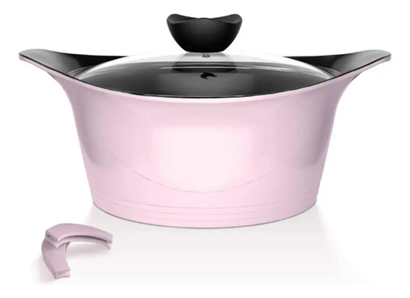Batería Cocina Aluminio Fundido 7 Piezas Fortis Rosado Wolf 3