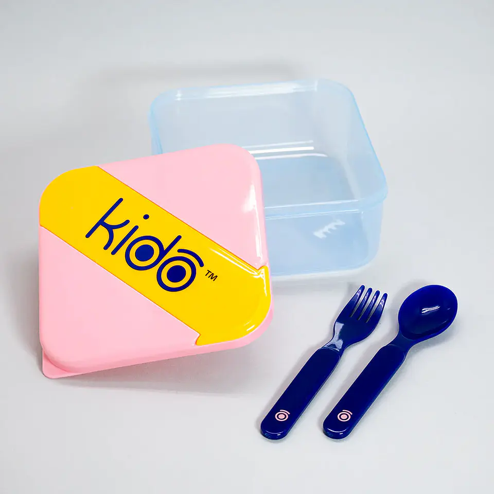 Hermético Kido Con Cubiertos 850ml Libre Bpa 4