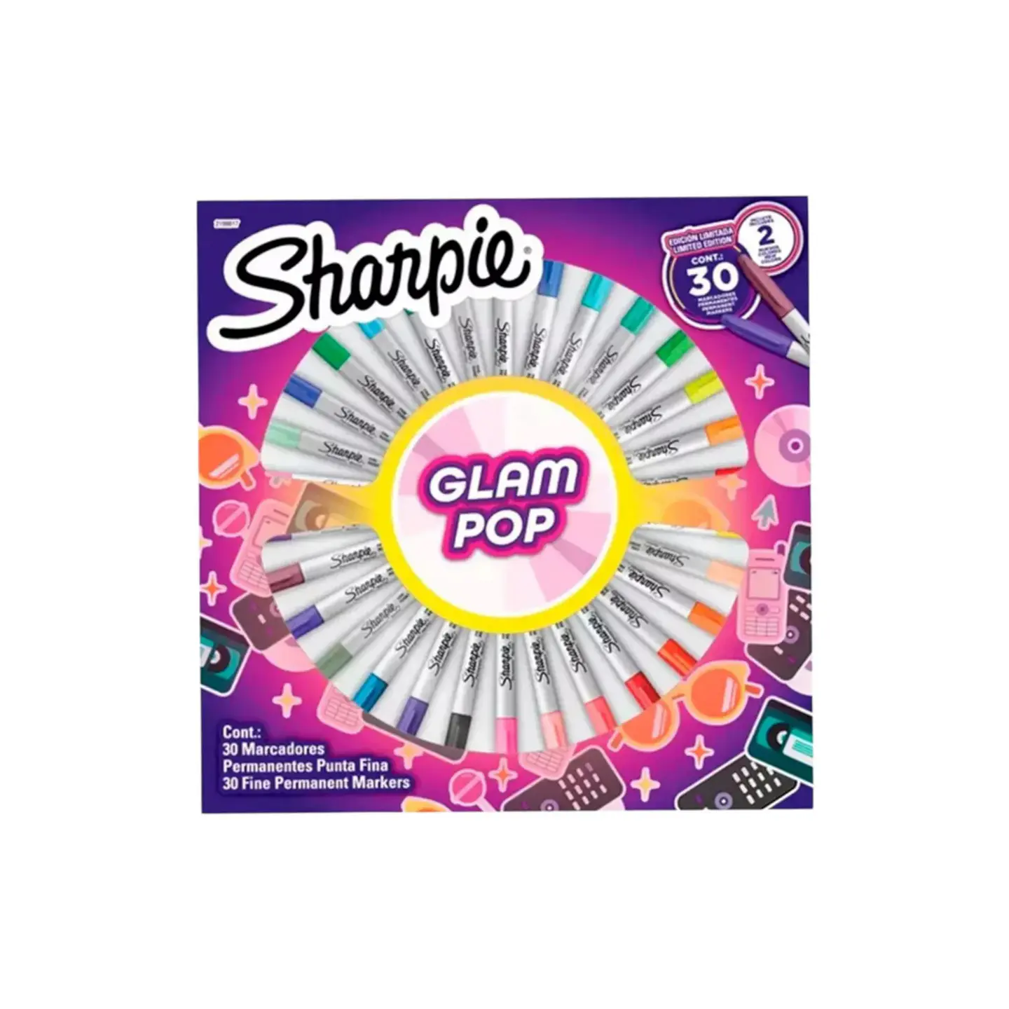 Marcador Glam Pop 30 Colores Permanente 1