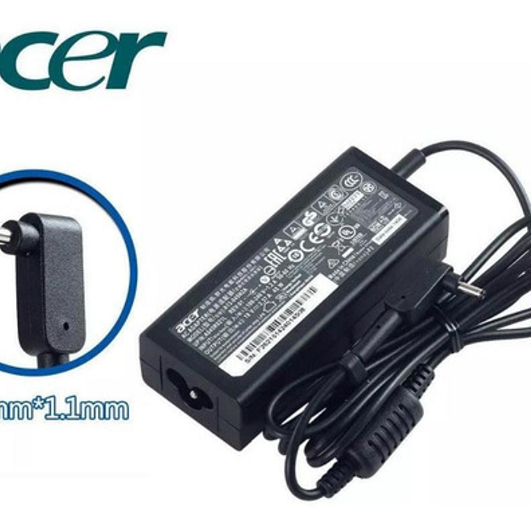 Cargador Acer 19v 2.37a 3.0x1.1mm 1