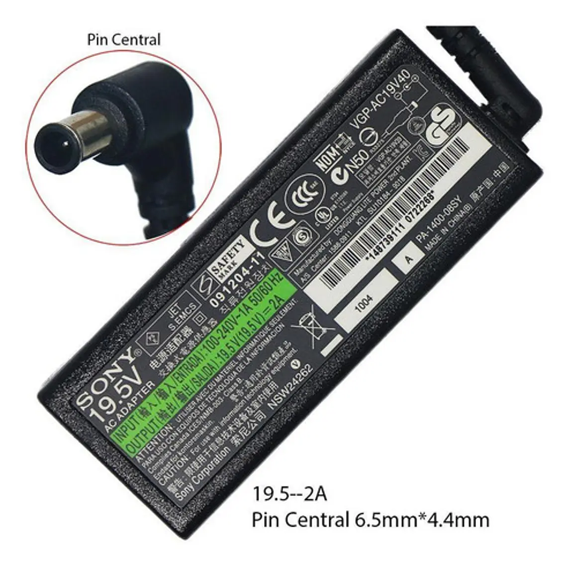 Cargador Sony 19.5v 2.0a 40w 1