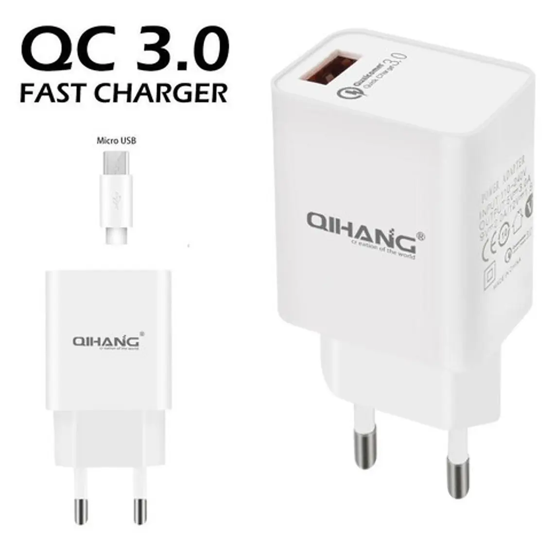 Cargador Micro Usb De Carga Rapida 3.0 1