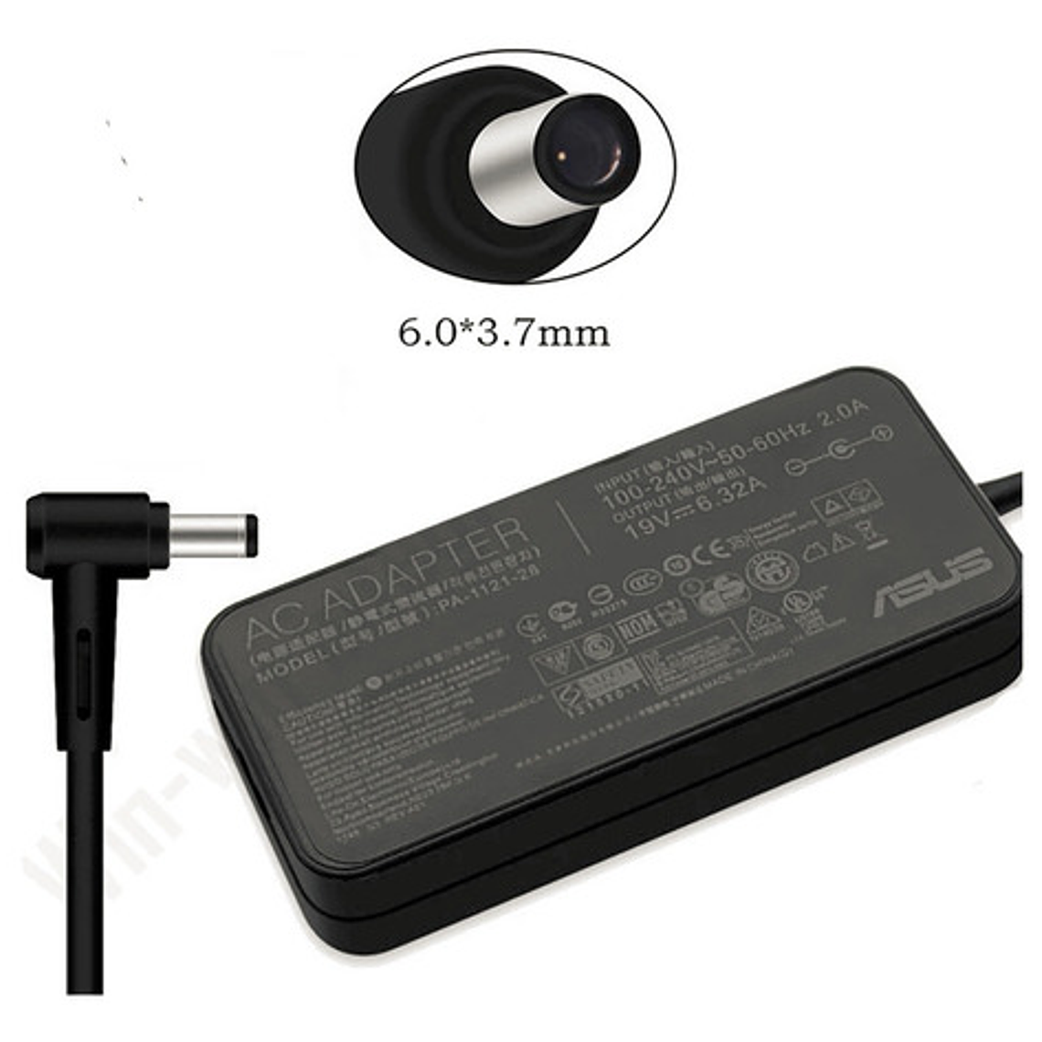 Cargador Asus Original 19v 6.32a 6.0x3.7mm 120w Pin Central  1