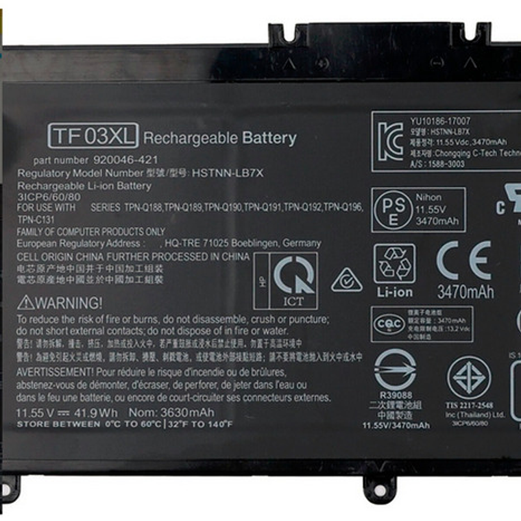 Bateria Original Hp Tf03xl 14-bp 15-cc Cd Ck 17-ar 14m-cd  2
