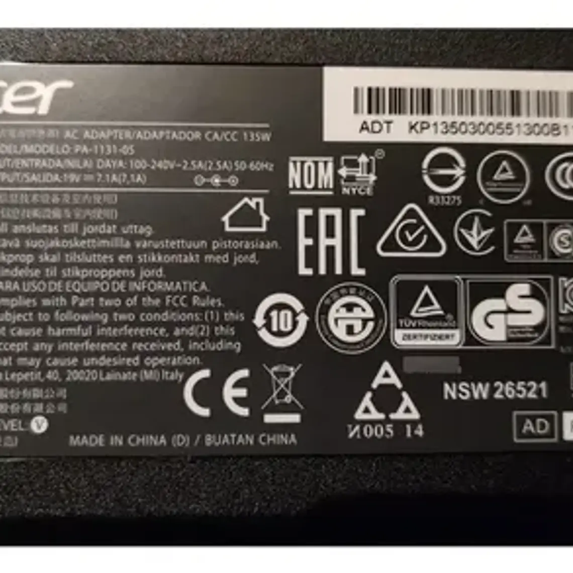 Cargador Para Acer Aspire Vn7-791g-73aw 1