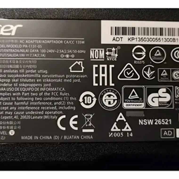 Cargador Para Acer Aspire Vn7-591g-74sk 1