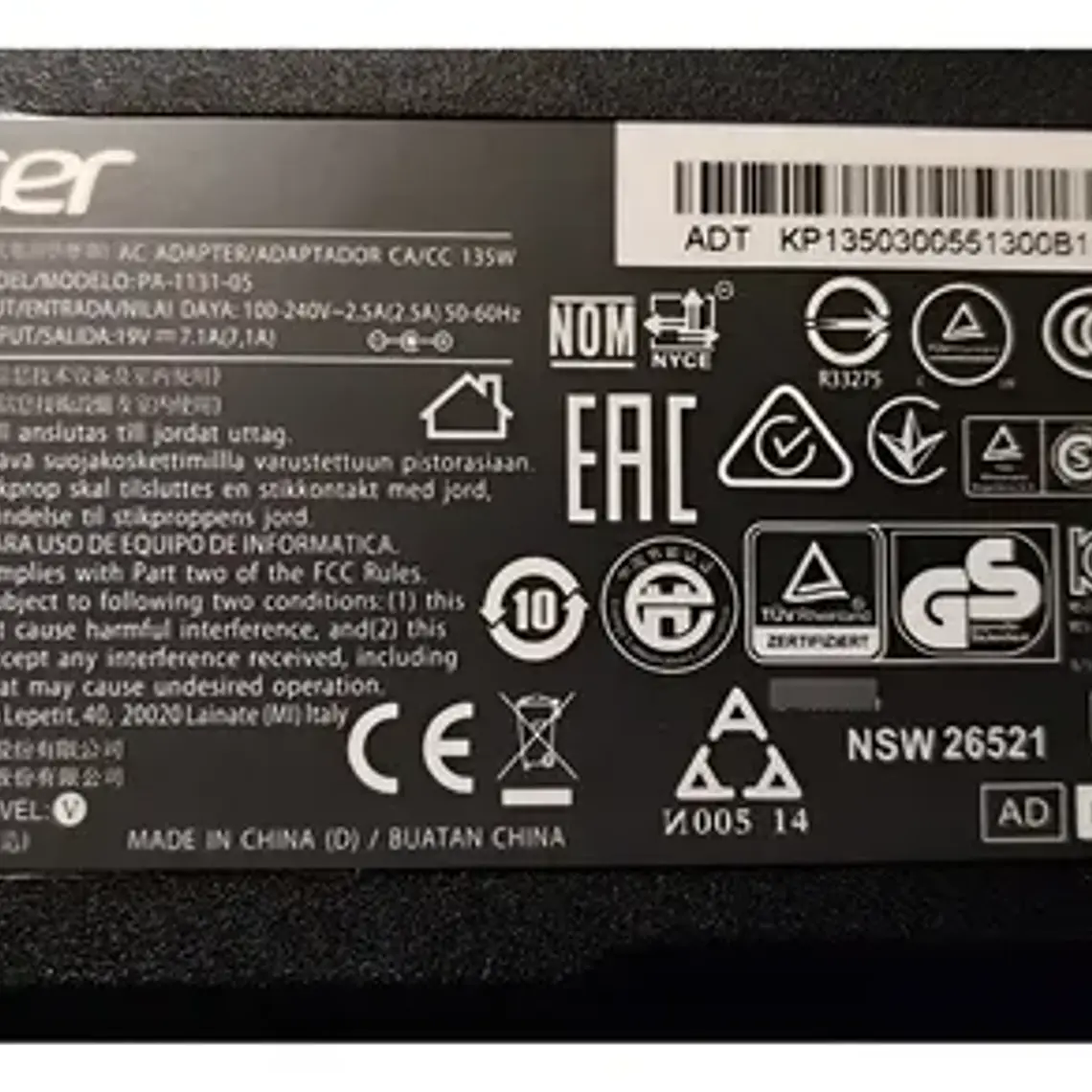 Cargador Para Acer Aspire V15 Nitro 1