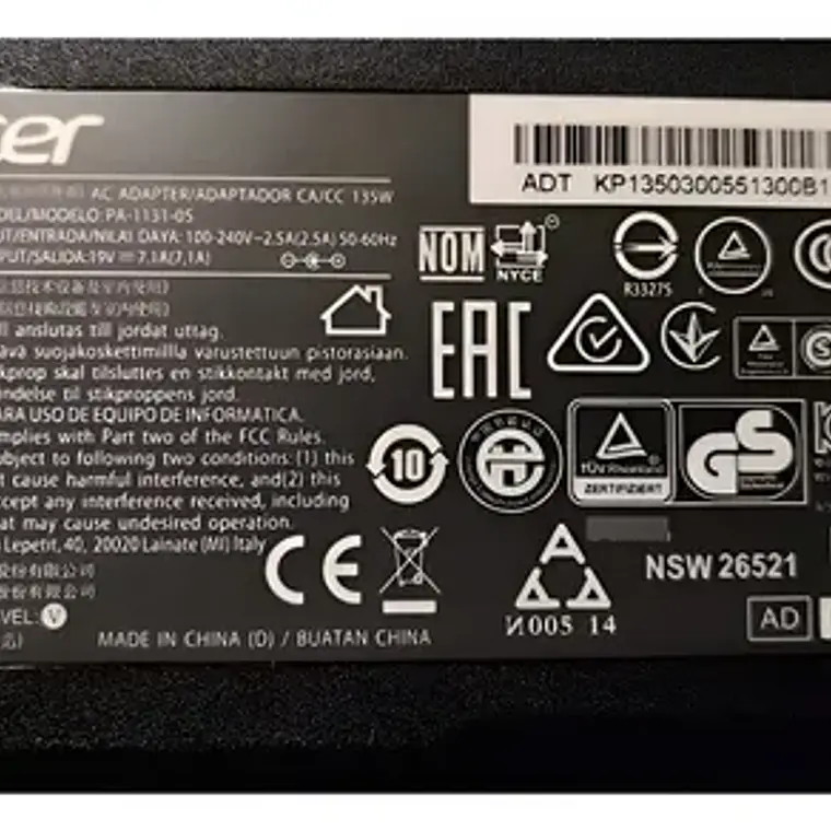 Cargador Para  Acer Nitro 5 An515-42 1