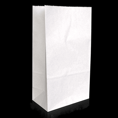 50 Bolsas 13x24x8 Papel Kraft Blanco