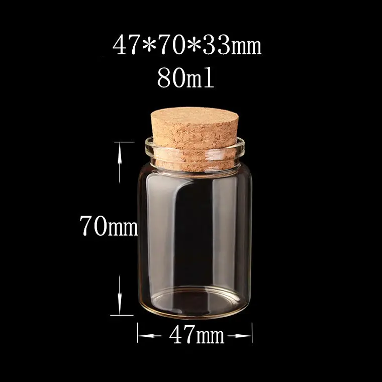 6 Frascos Vidrio Corcho 47x70 mm 80 ml 3