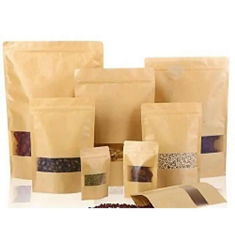9 Muestras Bolsas Doypack kraft con ventana 1