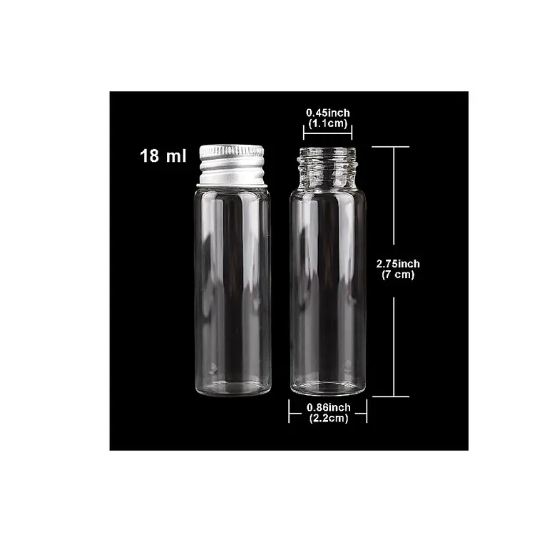 12 Frascos Vidrio 22x70 mm Tapa Rosca 18 ml 2