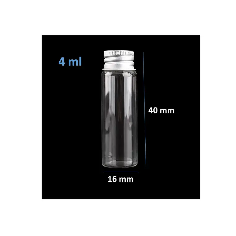 24 Frascos Vidrio 16x40 mm Tapa Rosca 4 ml 1