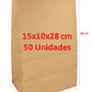 50 Bolsas Papel Kraft Con Base 15x10x28 Cm /1677 - Miniatura 2