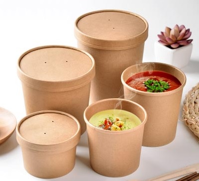 Potes Kraft con tapa