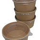 50 Potes Contenedores Kraft  750 Cc  Con Tapa Pet Transparente - Miniatura 2