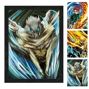 Poster 3d Lenticular 30x40cm Pvc Kimetsu No Yaiba 1