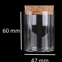 30 Frascos de vidrio recto con corcho 47x60 mm 60 ml