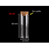 60 Frascos 22x60 mm 14 ml De Vidrio Liso Con Corcho