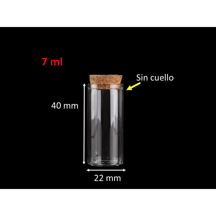 60 Frascos 22x40 mm 7 ml De Vidrio Liso Con Corcho 2