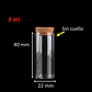 60 Frascos 22x40 mm 7 ml De Vidrio Liso Con Corcho - Miniatura 2