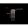 60 Frascos 22x30 mm 5 ml De Vidrio Liso Con Corcho