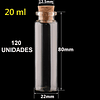 120 Mini Frascos 22x80 mm Vidrio Corcho 20 ml