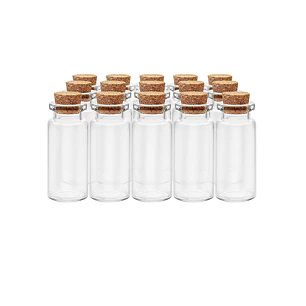 12 Mini Frascos 22x50 mm Vidrio Corcho 10 ml
