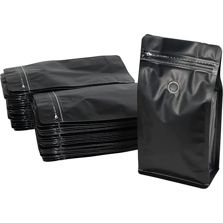 50 Bolsas 9x18x5 cm Aluminio Negro con Válvula  2