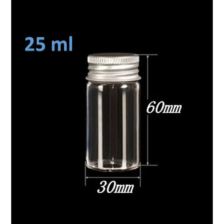 12 Frascos 30x60 mm Tapa rosca 25 ml 2