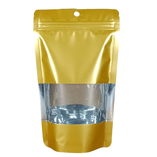 50 Bolsas 15x22x4 Doypack Aluminio Dorado 